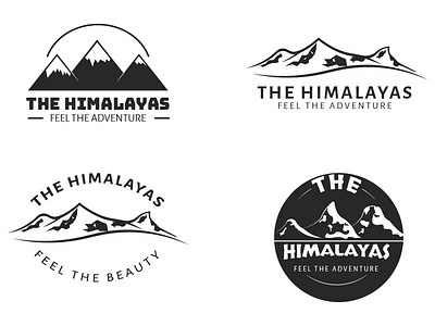 Mountain Logo Collection badge black curve flat illustration logo minimalist vector