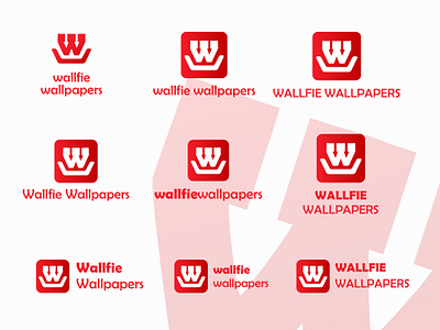 Wallfie Wallpaper Logo Concept - 2 branding collection download flat icon lettermark logo minimal minimalist modern monogram red wallpaper