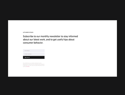 Newsletter signup page clean design elegant design newsletter signup page simpledesign ui design uiuxdesign ux design