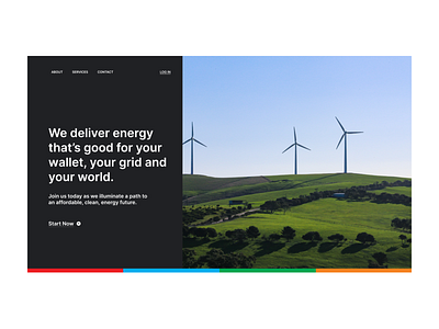 Electrical energy animation clear figma graphic design interface landing page ux webdesign