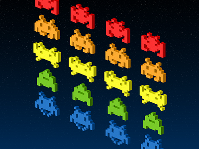Dauup - contact us parallax rainbow space space invaders aliens