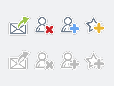 Set of icons for a social network