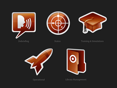 Icon set for an online security system