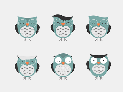 Owl symbol variations 2 creature cute illustration israel lines logo outline owl owls symbol tel aviv vector