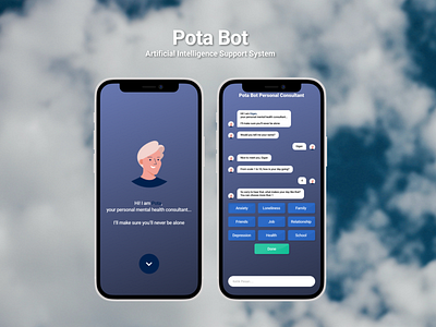 Pota Bot: Artificial Intelligence Support System app design figma product design ui