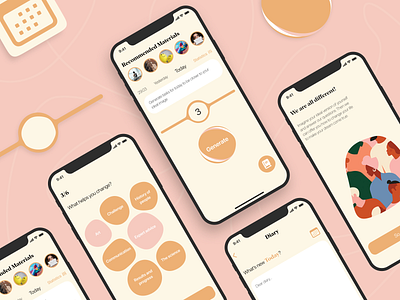 Mental health app app branding design figma figmadesign health mental mobile ui