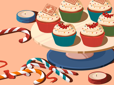 Cupcakes 😍 art artwork cake candle candy candy bar christmas cupcake design food food illustration illustration illustration art newyear stayhome