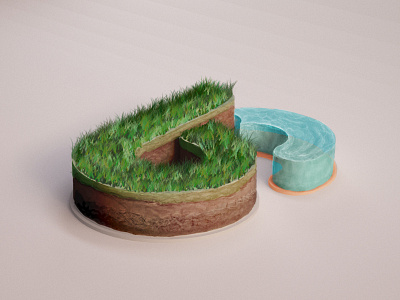 Enviro Sketch Test for Saltbox Logo 3d dirt environment grass isometric logo painting sketch water