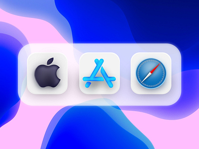 Soft Style Apple Icons - IOS 14 3d adobe xd app apple appstore appstore product branding big sur blue branding icons iconset ios14 iphone logo neumorphic pink safari shadows skeumorphism wallpaper