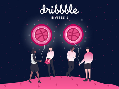 Dribble invites best design best designer best shot dark blue dribbble invite moon people person pink space talking violet