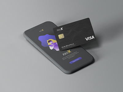 Payment Service - PayX - Mobile App black clay credit card credit card payment flat design grey illustration art iphone mockup payment service shadows visa