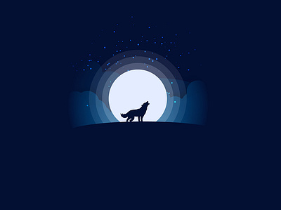 Moon Wolf digital arts illustration art