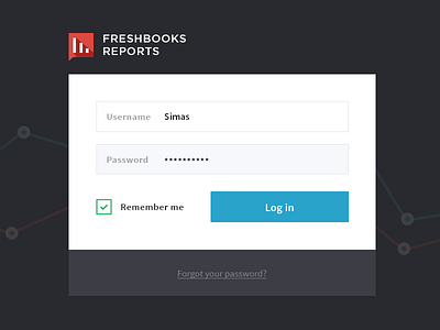 FreshBooks Reports Login Form clean design flat form freshbooks login minimal reports ux web