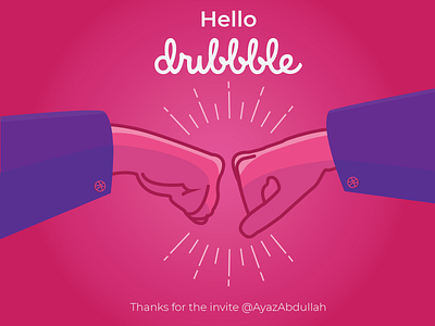 Hello Dribbble! color design dribbble fist bump graphicarts hello hello dribble new shots welcome