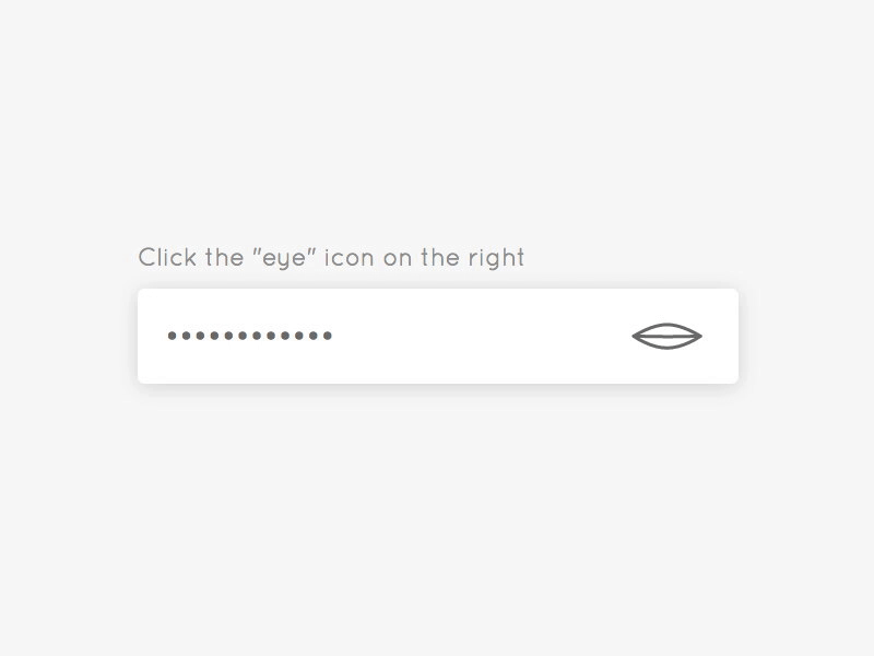 Reveal Password Interaction animation form input interaction password reveal password