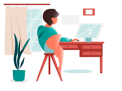 Work hard 💪 illustration workathome