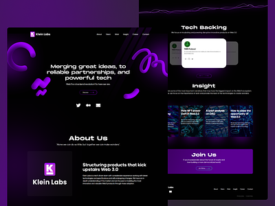 Klein Labs - Web3 is a backend revolution! crypto klein labs web design web3
