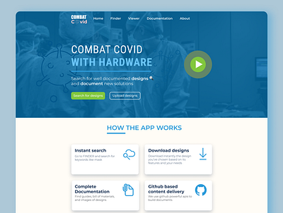Combat Covid Landing page covid 19 covid19 design ui ux webapp design website