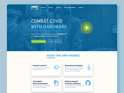 Combat Covid Landing page