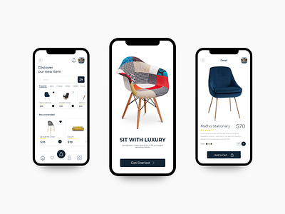 Modern Furniture Shop - App adobexd app design card chair clean concept ecommerce furniture furniture app furniture design interior design minimalist mobile app product design property shop sofa store ui ux