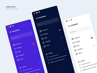 Sidebar Navigation - Vencortex app design icon icons menu navbar navigation navigation menu sidebar ui user experience user interface ux web web design