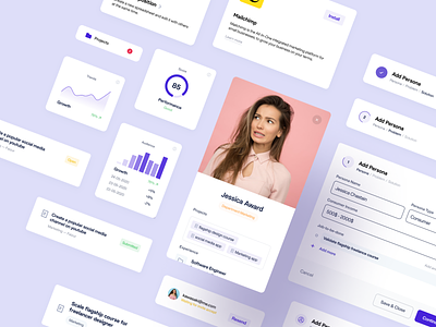 Figma UI Components bar card chart clean component components field figma font form grids icons library material profile progress statistics system ui uidesign