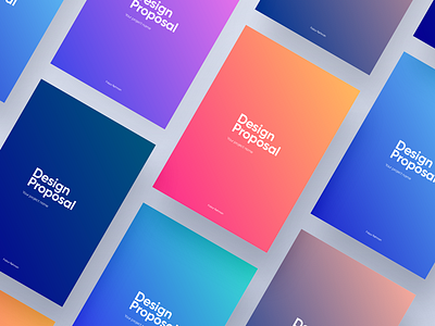 Colorful Proposal design minimal company freelancer a4 proposal typography color graident cover ui ux design sketch web