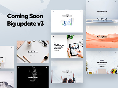 Coming Soon Responsive Website coming soon design website design minimal web site illustration dark mode animation responsive html clean white template card multipurpose page ui ux experience interface