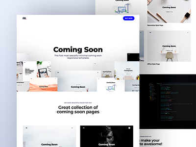 Landing Page Website clean website interface landing design layout web site gallery card page sell coming soon animation user experience interface white clean flat
