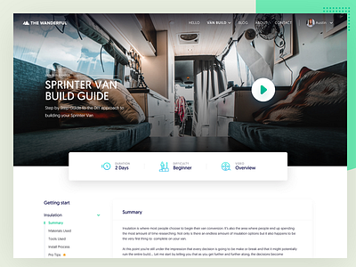 Get Started Page - TheWanderful b2c content design experience interface lander landing minimal page travel ui ux web website