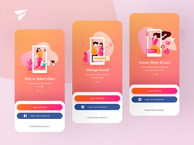 Onboarding Login Screens app design graphic illustration interface ios mobile app onboarding sign up ui user experience user interface ux walkthrough