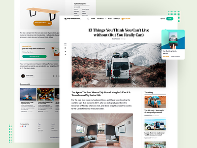 Blog 2.0 for Vanlife app article content design experience interface lander product responsive typography ui user ux web website