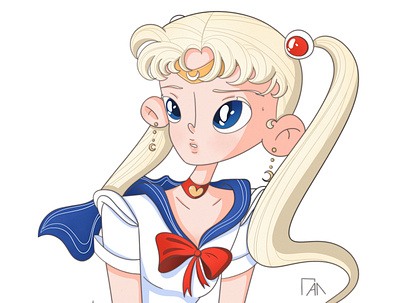 sailor moon redraw art character digital art digital painting digitalart drawing illustration photoshop redraw sailor moon sailor moon redraw stylization texture