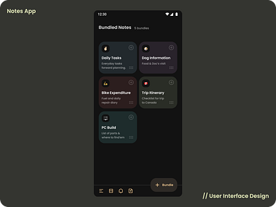 Notes App bold bottomsheet dark ui darklayout design figma figmadesign google googlekeep materialdesign nightmode ui