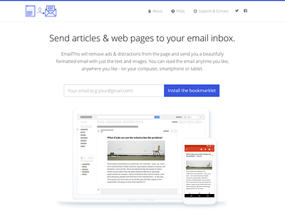 Email This Web Page bootstrap email landing minimal responsive web