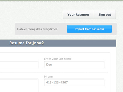 Resumonk Linkedin import