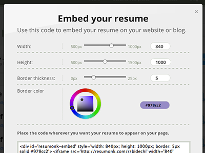 Resumonk widget lightbox resumonk ui web website widget
