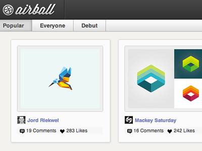 Airball Homepage airball dribbble dribbble app mac app webapp