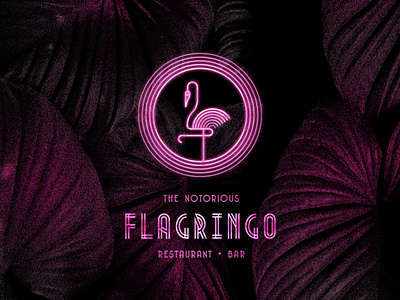 Logo Template Flagringo art deco branding design flamingo hotel branding icon illustration line art logo minimal nightclub branding restaurant branding typography vector
