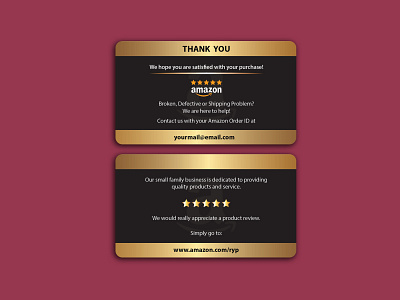 Amazon Thank You Card amazon fba seller amazon thank you card birthday card branding business card certificate design flyer design gift card gift voucher graphic design greeting card invitation card logo package insert postcard design product insert product packaging rack card thank you cards thumbnail