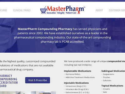 MasterPharm design stormlux website design