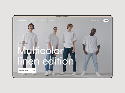 Fourthwall: Clothing Brand Homepage Animation adobe xd animation apparel branding clothing figma homepage hover minimal minimalistic motion graphics scroll simple ui uidesign
