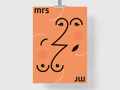 Mrs&Mr couple equality illustration man mr mrs plakat poster woman