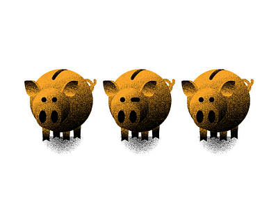 Wink. equity gold illustration pig piggybank vector wink