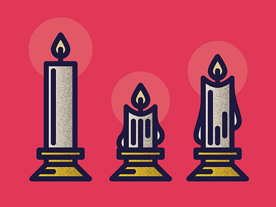 Candles candle christmas flame icon light monoline outline vector