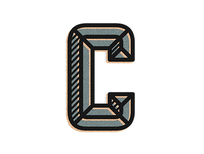 letter C letter logo typo typography vintge