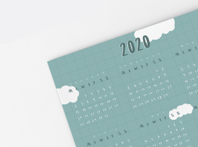 2020 Calendar calendar calendar design cute design hand drawn illustration poster type art typeface typography