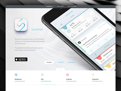 SlideMail website app application dashboard mail slide ui ux web website
