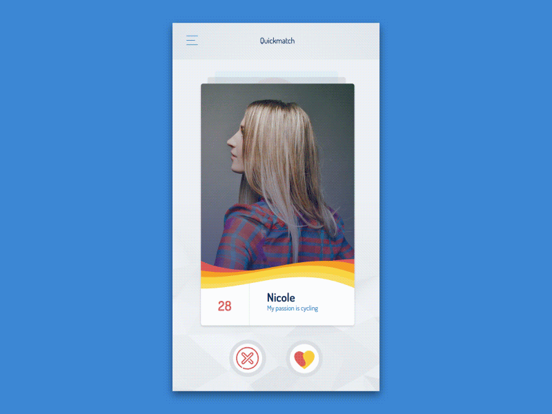 Color dating app, prototyping animation
