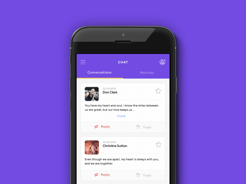 Refresh - Color dating prototype color date ux ui gif message refrash